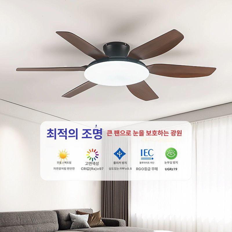 카페 실링팬 전등 천장 침실 조명 리모컨 거실 대형 구름 인테리어 - 상세 이미지 2
