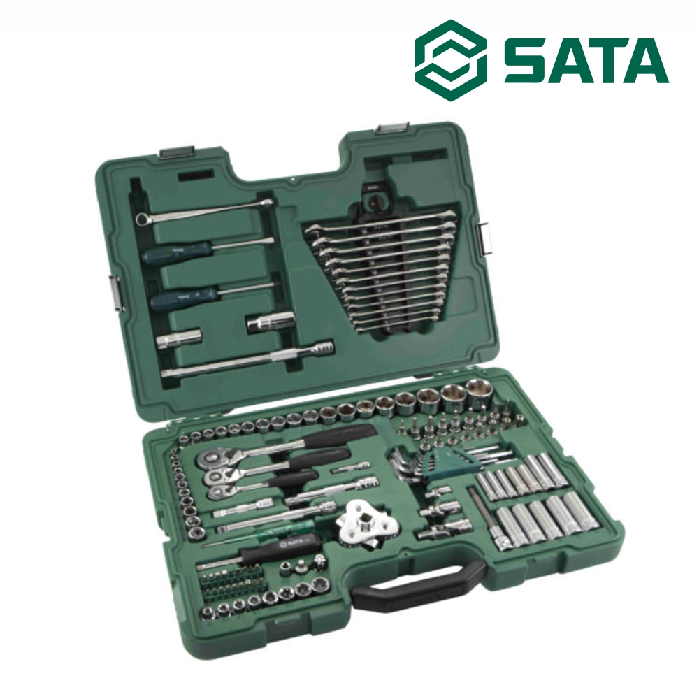 사타 SATA 1/4 3/8 1/2 자동차 공구 세트 128PCS 09014A 가정용 정비셋트 - 상품 이미지