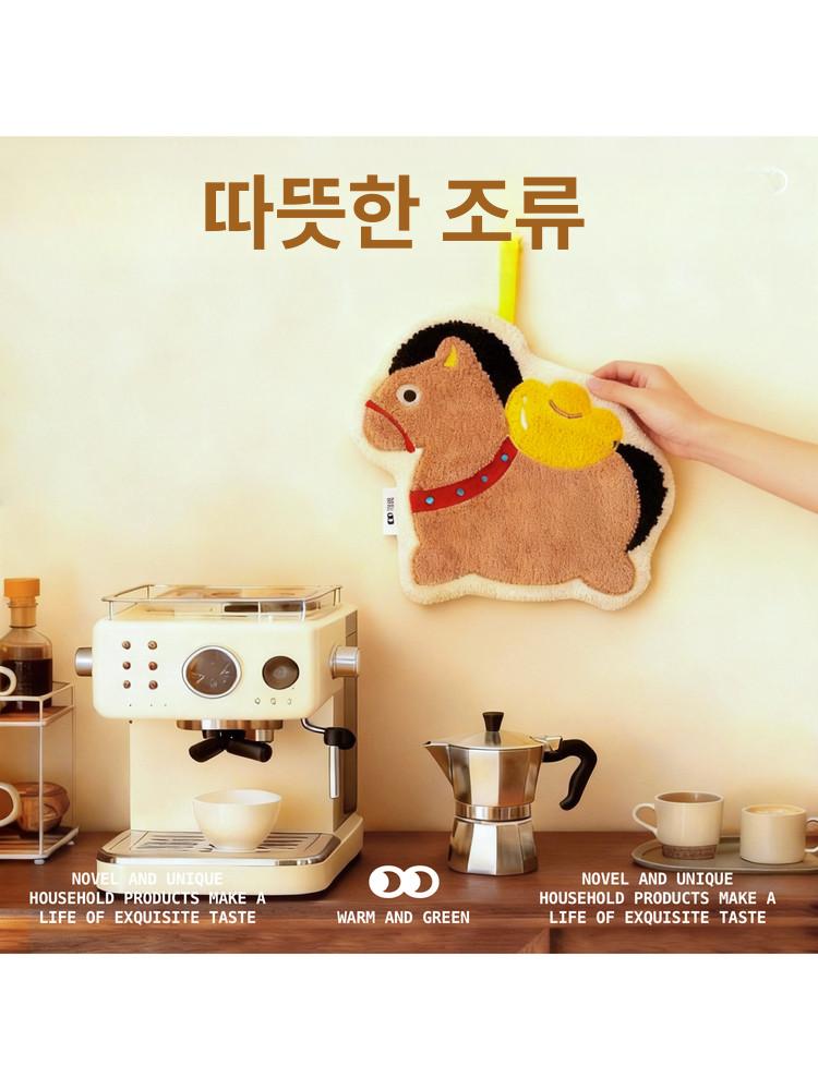 말띠해 흡수성 손수건 타월 2026년 주방 욕실 겸용 행운의 + 부의 2줄 - 상세 이미지 4