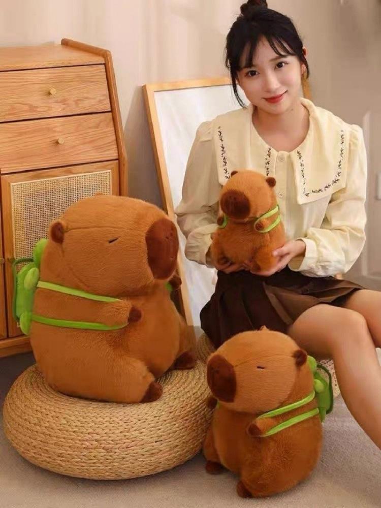 대형 카피바라인형 초대형 카피바라 동물인형 귀여운 선물 25cm 거북이 배낭 - 상세 이미지 4