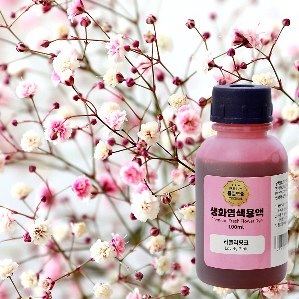 생화염색 안개꽃염색 압화만들기 꽃 물올림 카네이션 드라이플라워 100ml - 상세 이미지 5
