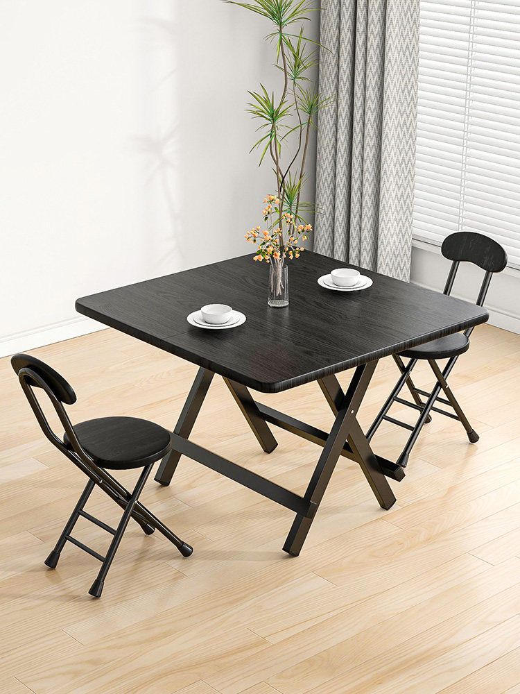 접이식 사각 테이블 90cm 1m 간이 식탁 거실 깊은 나뭇결 60x60x54 - 상세 이미지 5