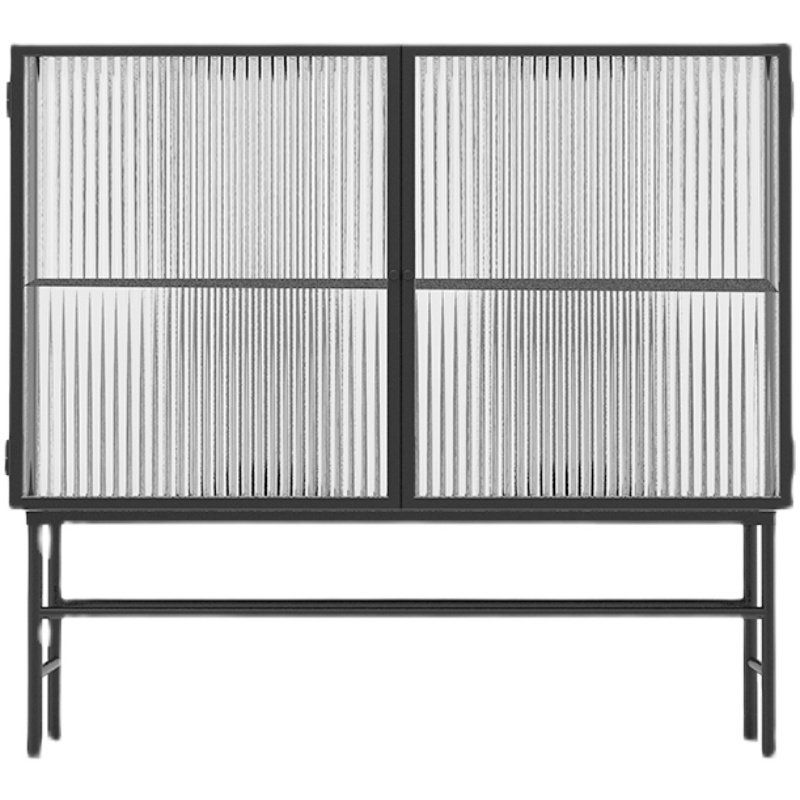 모던 수납장 모루유리 서랍장 미니멀 거실 진열장 심플한 80x34x90 블랙 - 상세 이미지 5