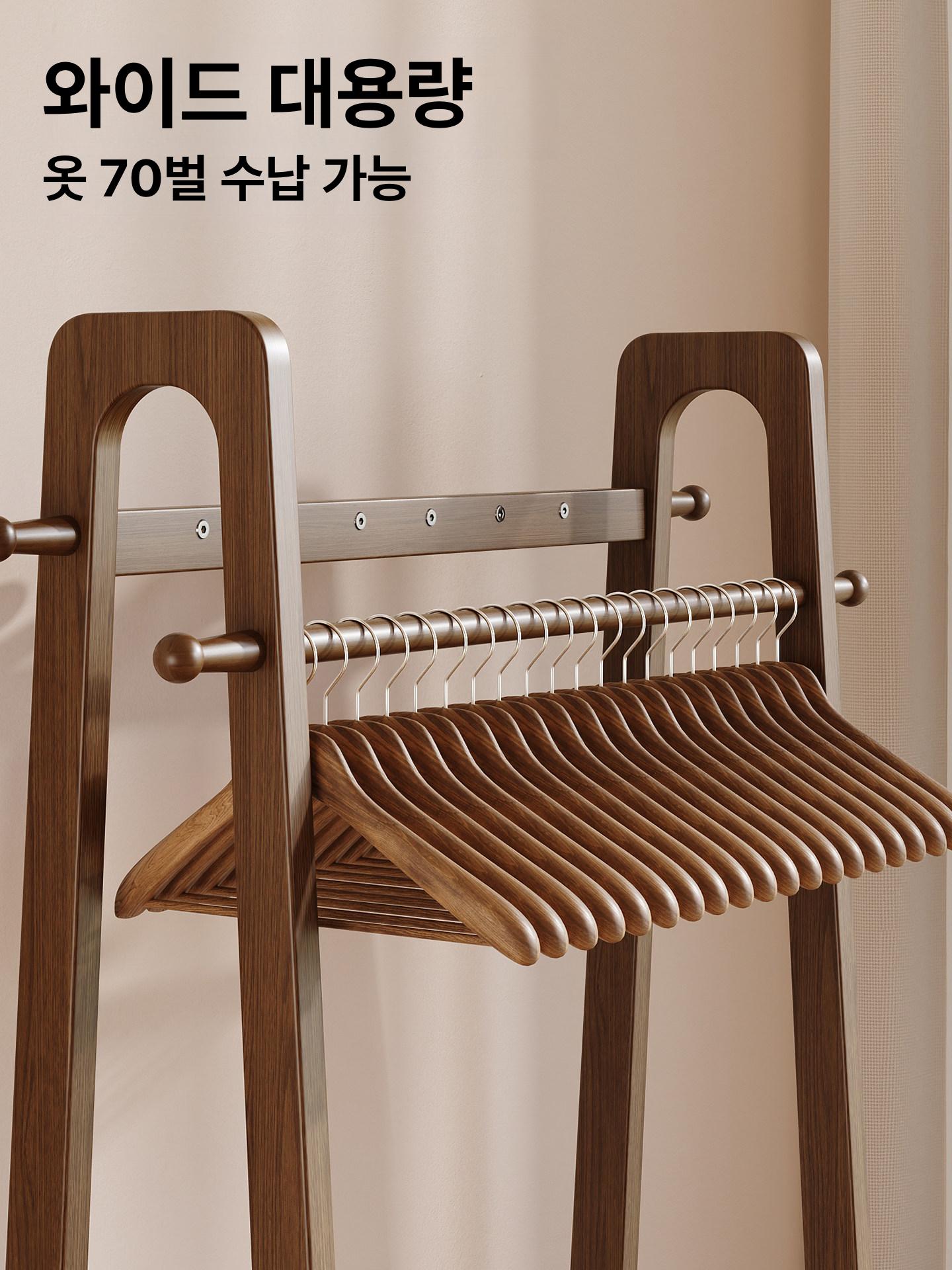 원목 서랍 행거 이동식 옷걸이 드레스룸 수납 선반 - 상세 이미지 5