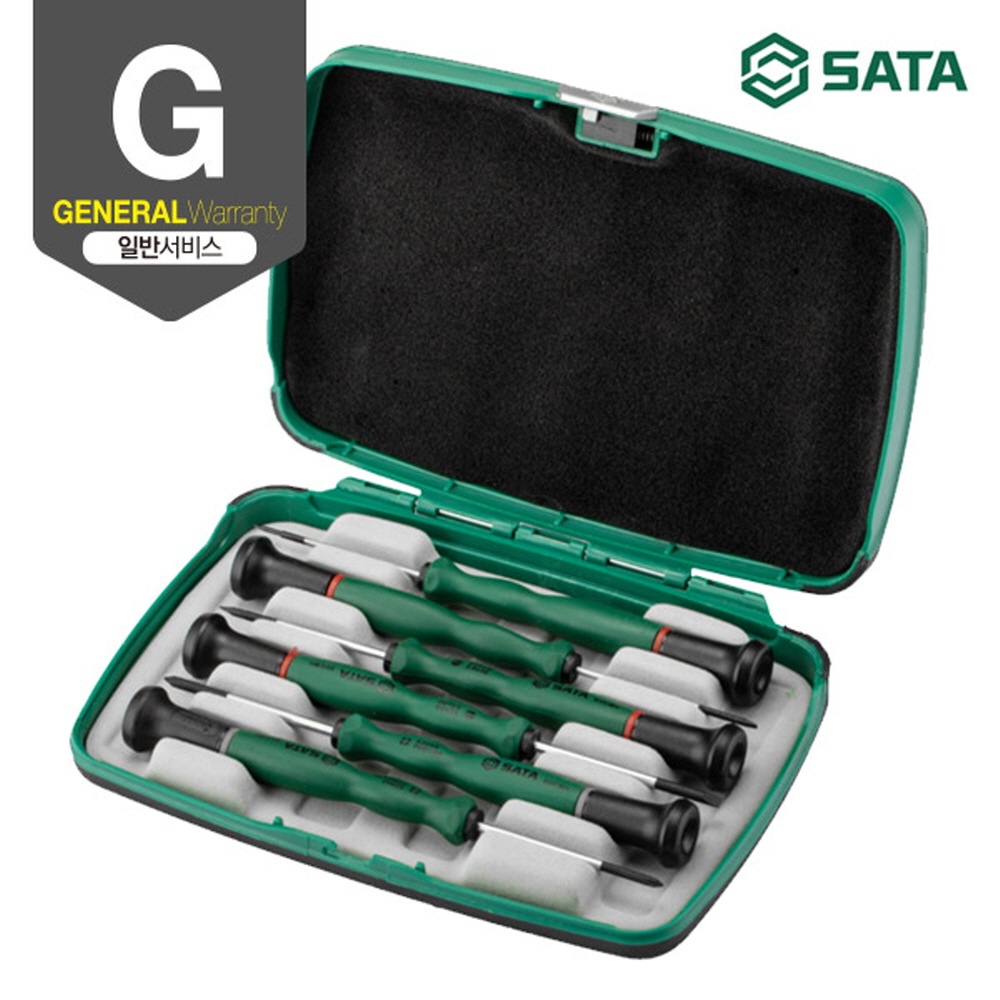 사타 SATA 정밀 일자 십자 드라이버 세트 6PCS 09312 시계 도라이바 - 상세 이미지 2