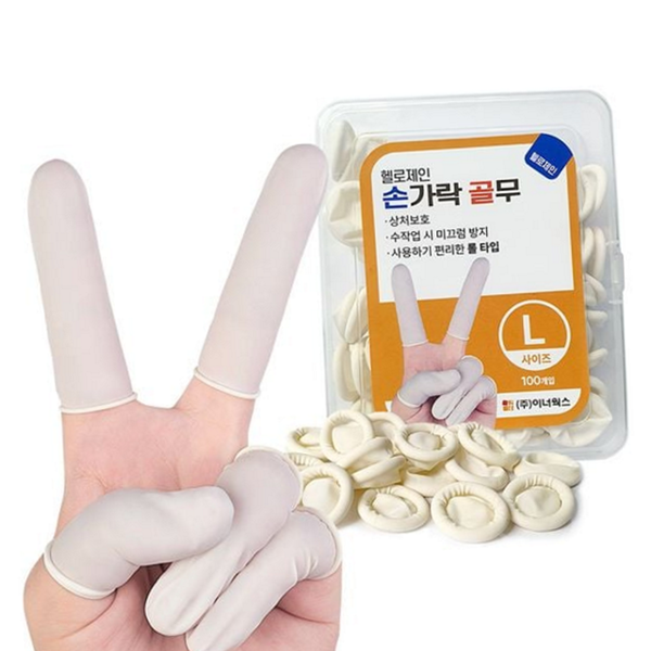 100개입 공업용 라텍스 수작업용 작업용 중형 골무 손가락 - 상품 이미지