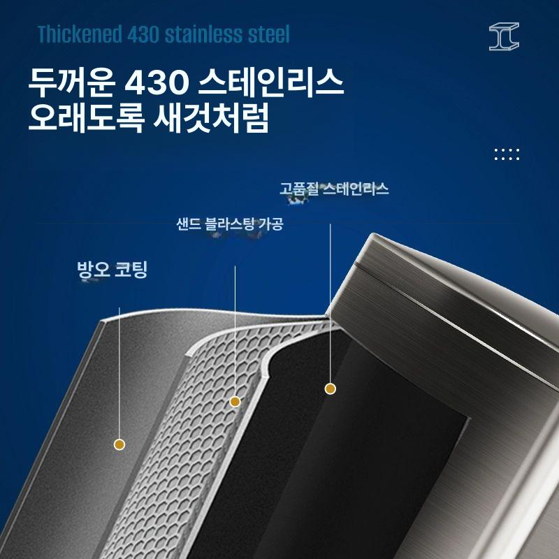페달휴지통 스테인레스 사각 쓰레기통 대용량 업소용 20L 샌드 실버 스틸 - 상세 이미지 2
