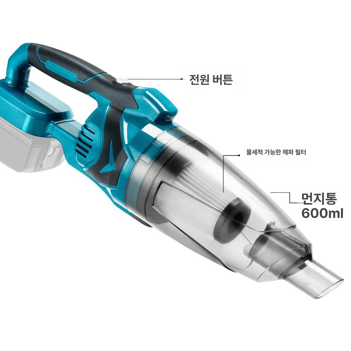 18V 배터리용 무선 진공 건식 청소기 휴대용 습식 3.0V 배터리 1개+충전기 포함 - 상세 이미지 4