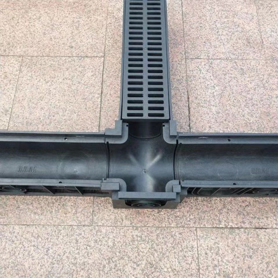PE 일체형 배수로 U형 배수구 스테인리스 커버 150mmx140mm(외경) 커버 포함 - 상세 이미지 3