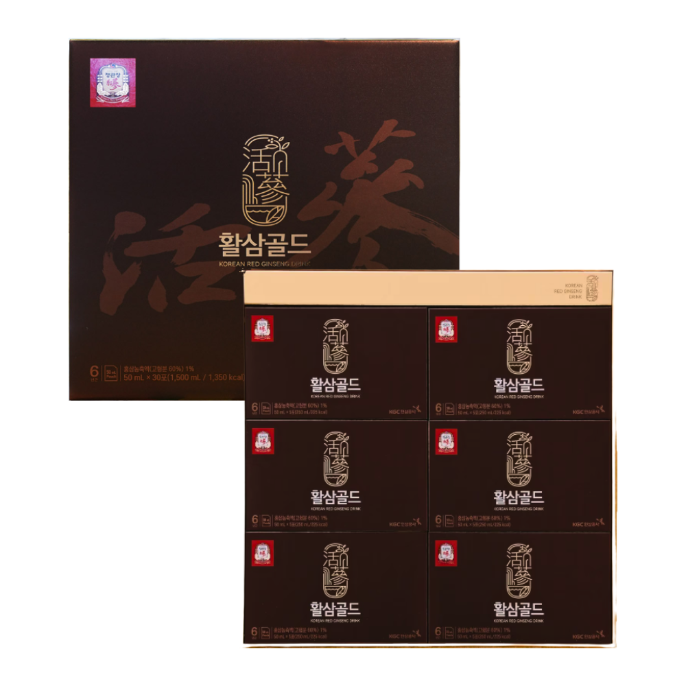정관장 홍삼 활삼골드 50ml 30포 x2개 + 쇼핑백증정 - 상품 이미지