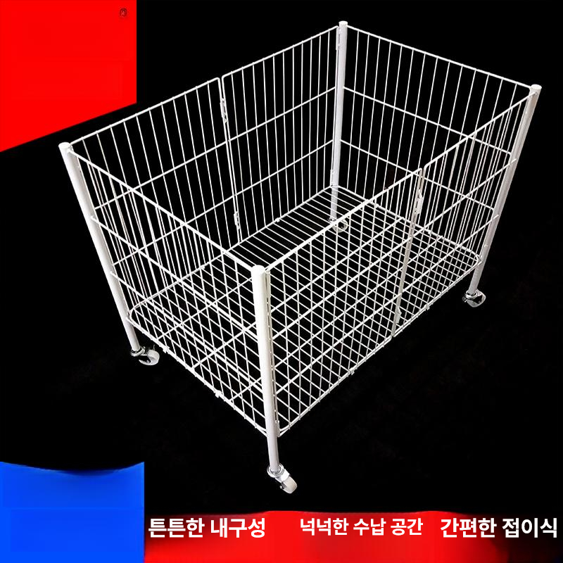 이동식 바퀴 철망 소형 판매대 네트망 바구니 대 파티션 디스플레이 카트 - 상세 이미지 2