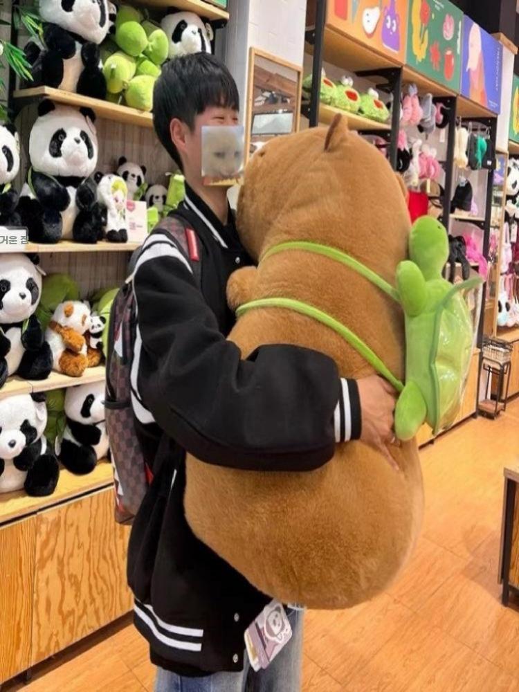 대형 카피바라인형 초대형 카피바라 동물인형 귀여운 선물 25cm 거북이 배낭 - 상세 이미지 3