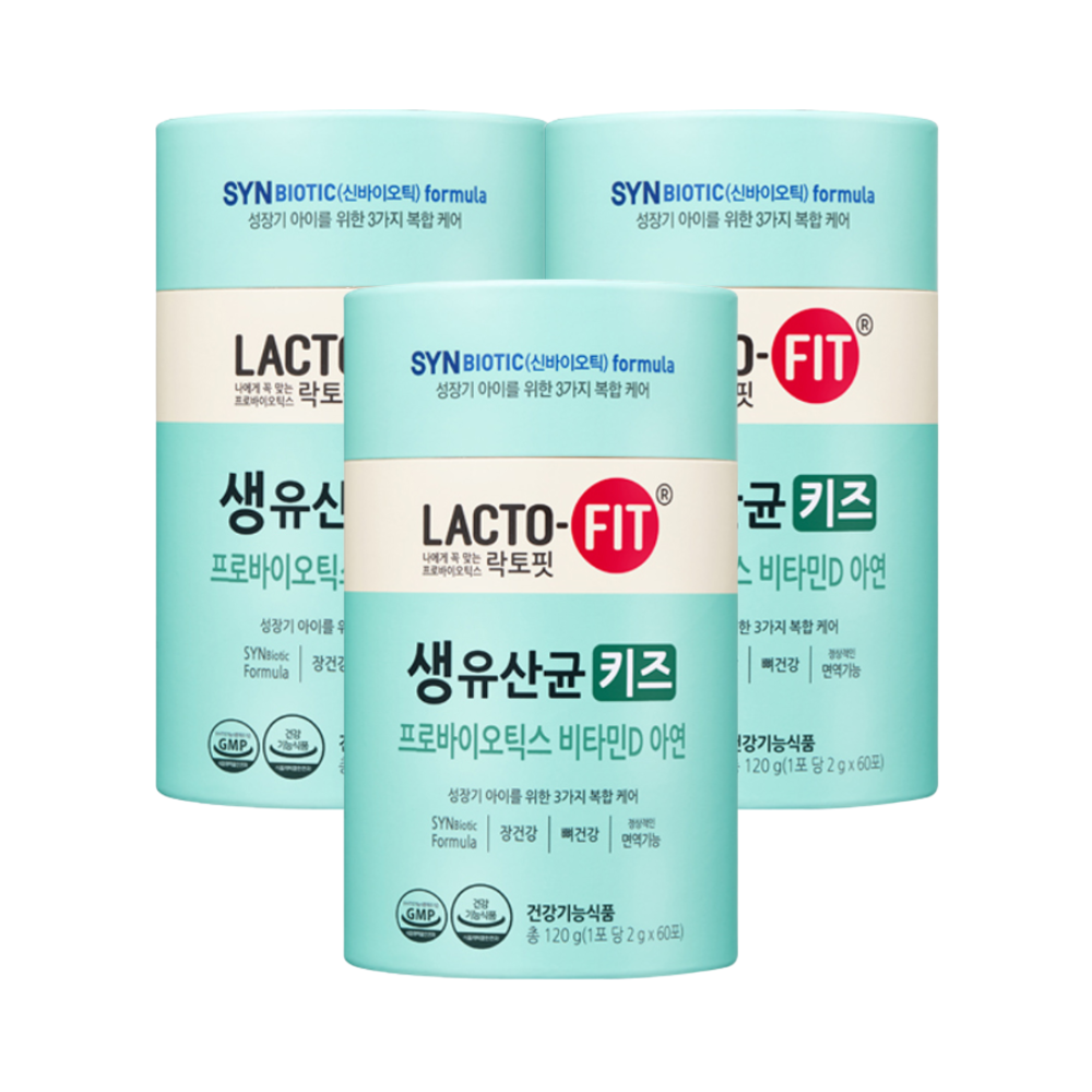 종근당건강 락토핏 키즈 유산균 60포 x3개 (6개월분) - 상품 이미지