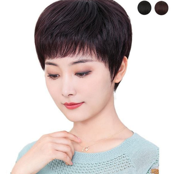 인모 새치 커버 통가발 데일리 여성 엄마 중년 - 상품 이미지