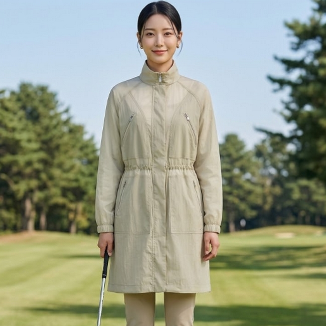 핑 골프웨어 여성 봄여름 골프룩 멀티포켓 긴기장 바람막이 자켓 - 상품 이미지