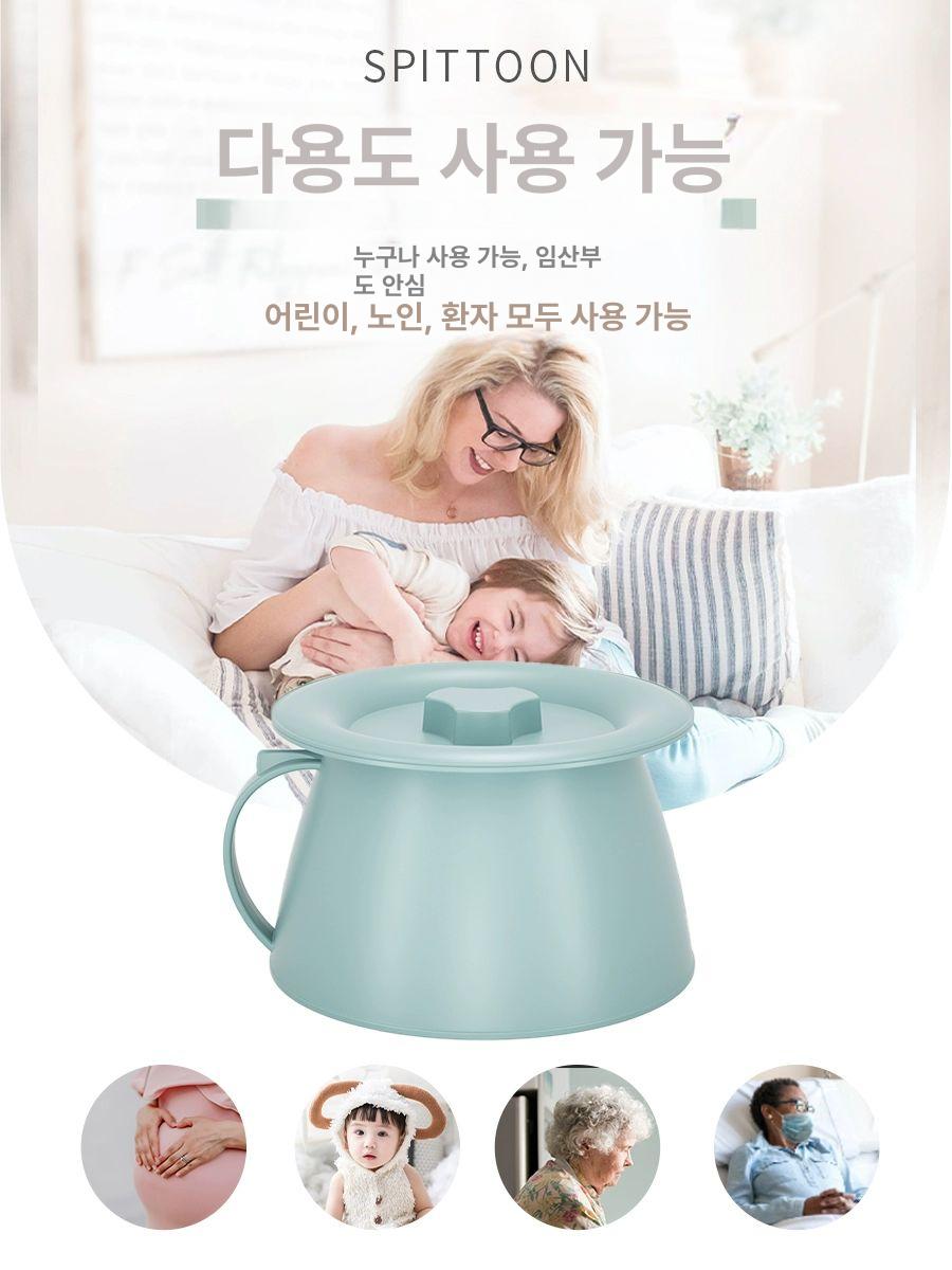 여성소변기 캠핑 이동식 화장실 간이 요강 휴대용 1.5L 손잡이 포함 아쿠아마린그린 - 상세 이미지 4