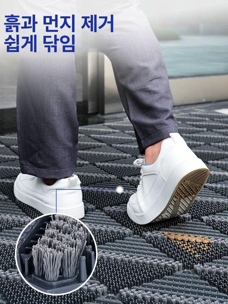 사무실 호텔 로비 현관 구 출입 야외 외부 신발 문 단일 헤어라인 그레이 베이스 그레이 헤어라인 75cmx180cm - 상세 이미지 2