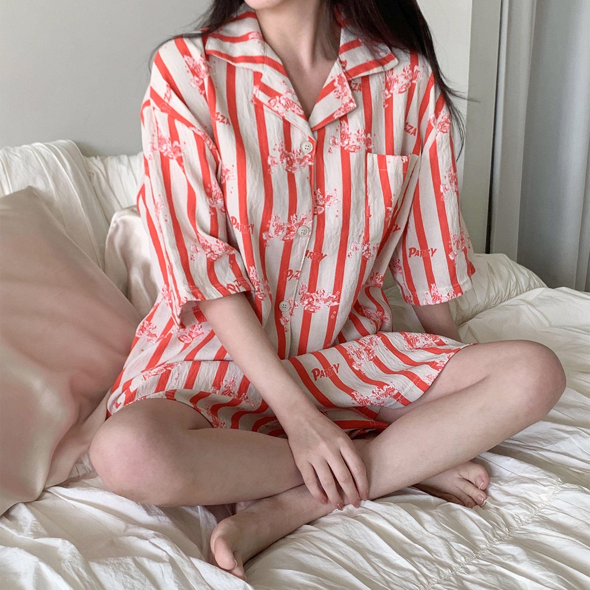 디즈니 파티미니반팔잠옷세트 여자 반바지 여름 파자마 홈웨어 선물 커플 이미지 6