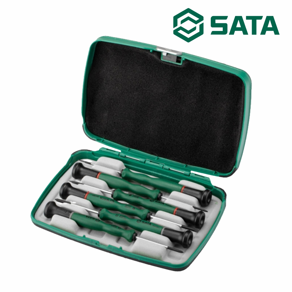 사타 SATA 정밀 일자 십자 드라이버 세트 6PCS 09312 시계 도라이바 - 상품 이미지