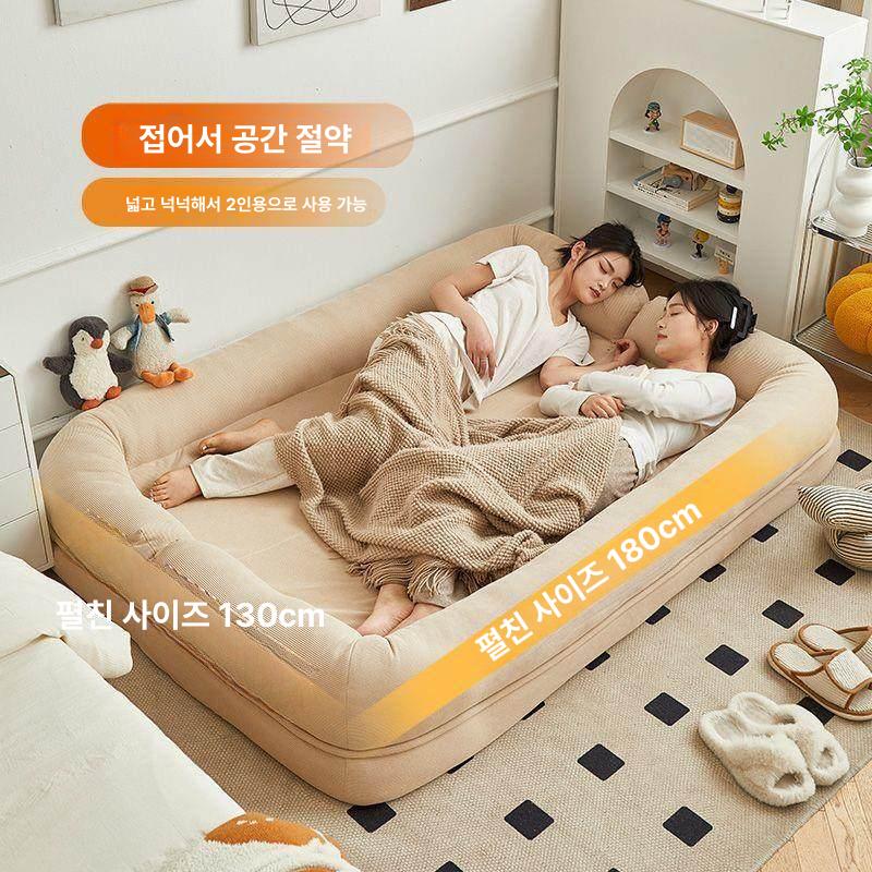 접이식 쇼파 소파베드 침대겸용 조절 각도 매트 원룸 다크나이트 컬러 대형 150x130 2cm - 상세 이미지 2