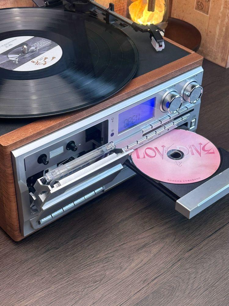멀티 턴테이블 LP 레코더 축음기 CD 블랙 테이프 블랙 - 상세 이미지 2