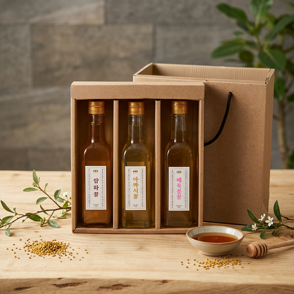 100% 자연 천연 꿀벌상점 벌꿀선물세트 3호(아까시, 잡화, 때죽 350g) - 상세 이미지 5