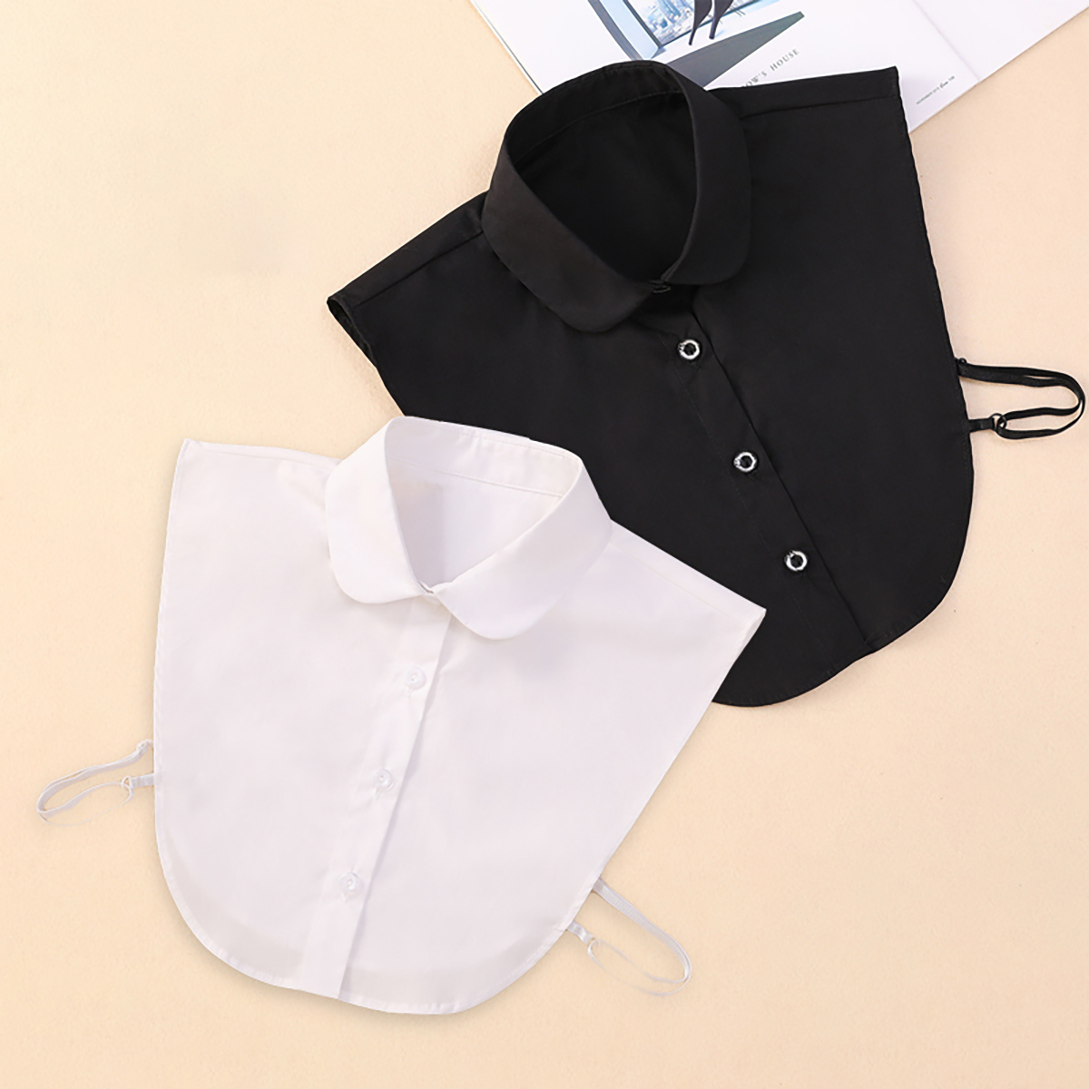 셔츠 넥 카라 레이어드 페이크 케이프 2type DD-11793 - 상품 이미지