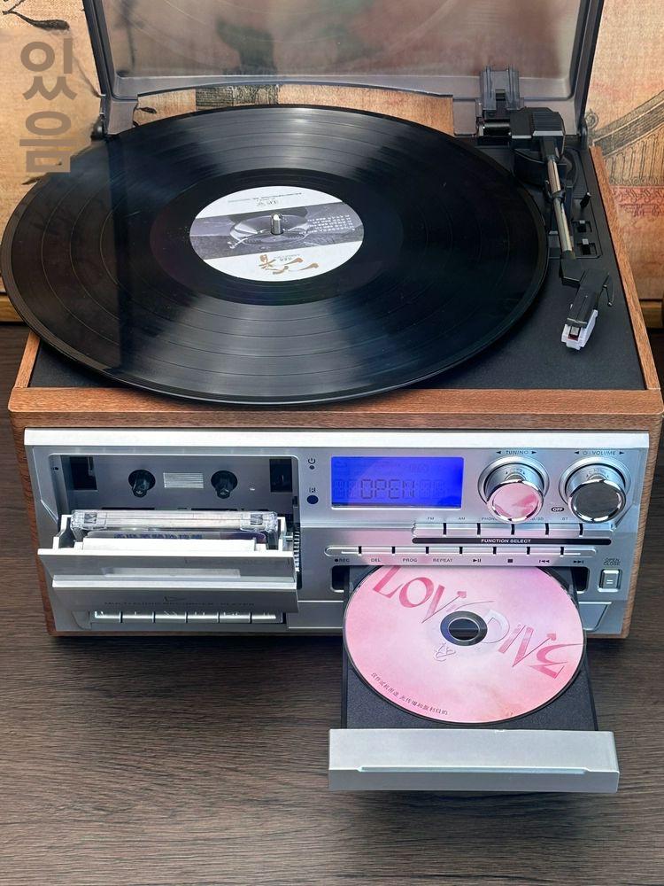 멀티 턴테이블 LP 레코더 축음기 CD 블랙 테이프 블랙 - 상세 이미지 4