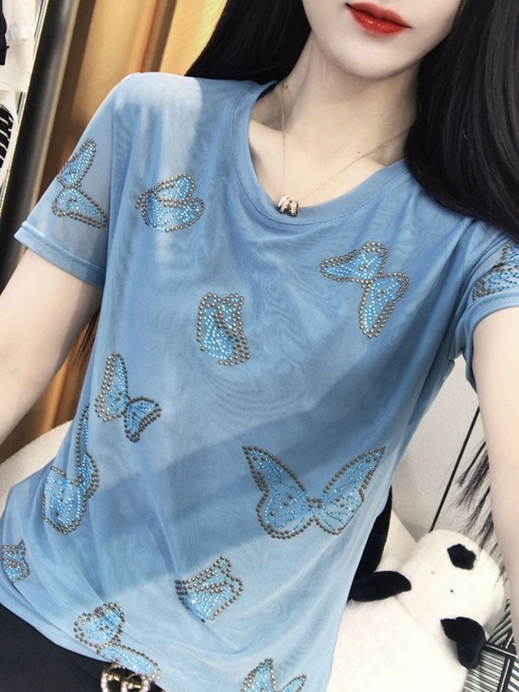 옷 상의 여성티셔츠 라틴 방송 복 무대의상 라인 댄스 - 상품 이미지
