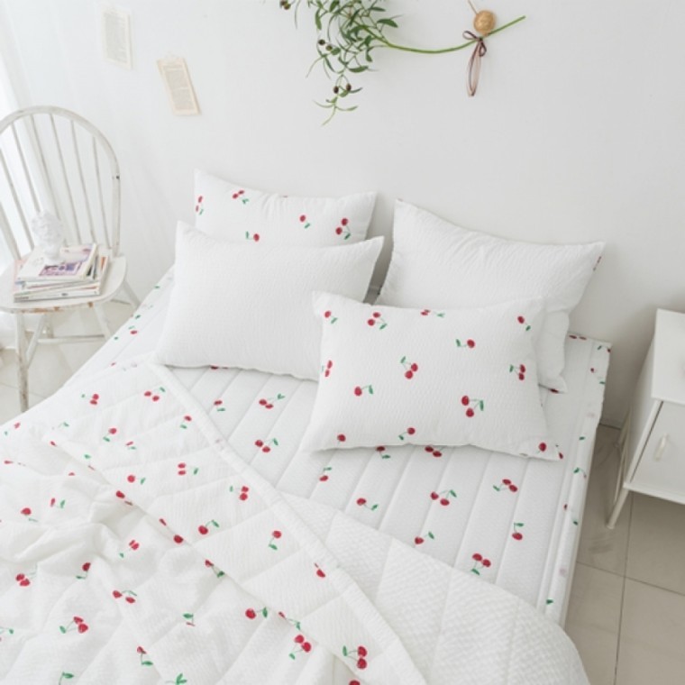 지니몰 BEDCOVER 여름 이불 열매 시어서커 밴딩패드 Q - 상품 이미지