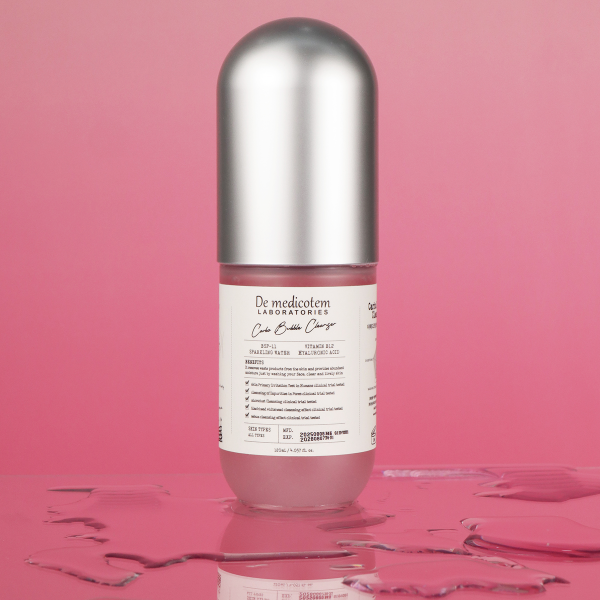 더메디코템 카보 버블 클렌저 시카 PDRN 펩타이드 약산성 클렌징폼 120ml, 2개 - 상세 이미지 4