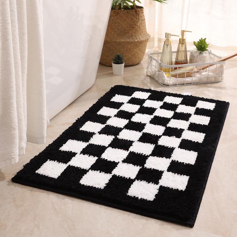 러그 체커보드 모던하우스 욕실 침대 체크 주방매트 거실 1. 빈티지블랙 40x60cm