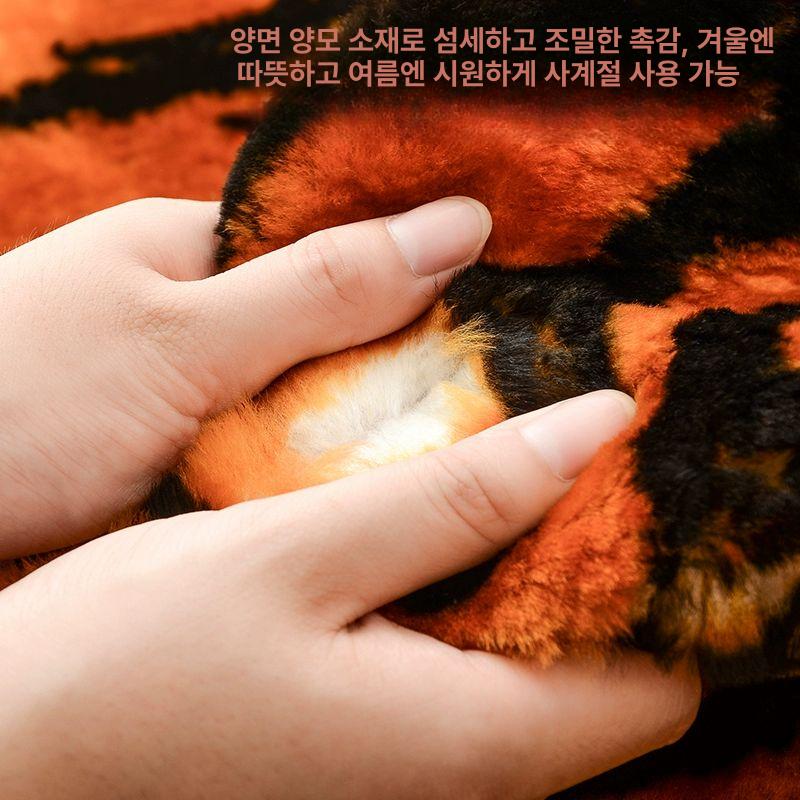 천연 양모 호랑이러그 치타 장모 카페트 서핑샵 동물러그 카펫 원형 호피 게하 - 상세 이미지 4