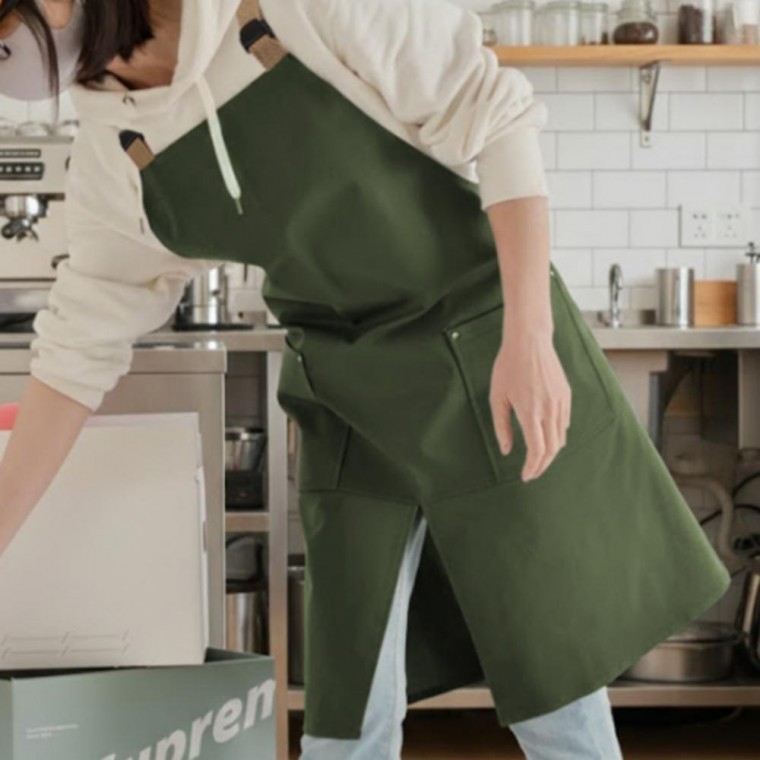 지니몰 카페 3컬러 앞트임 주문 제작 방수 어린이집 앞치마 미용실