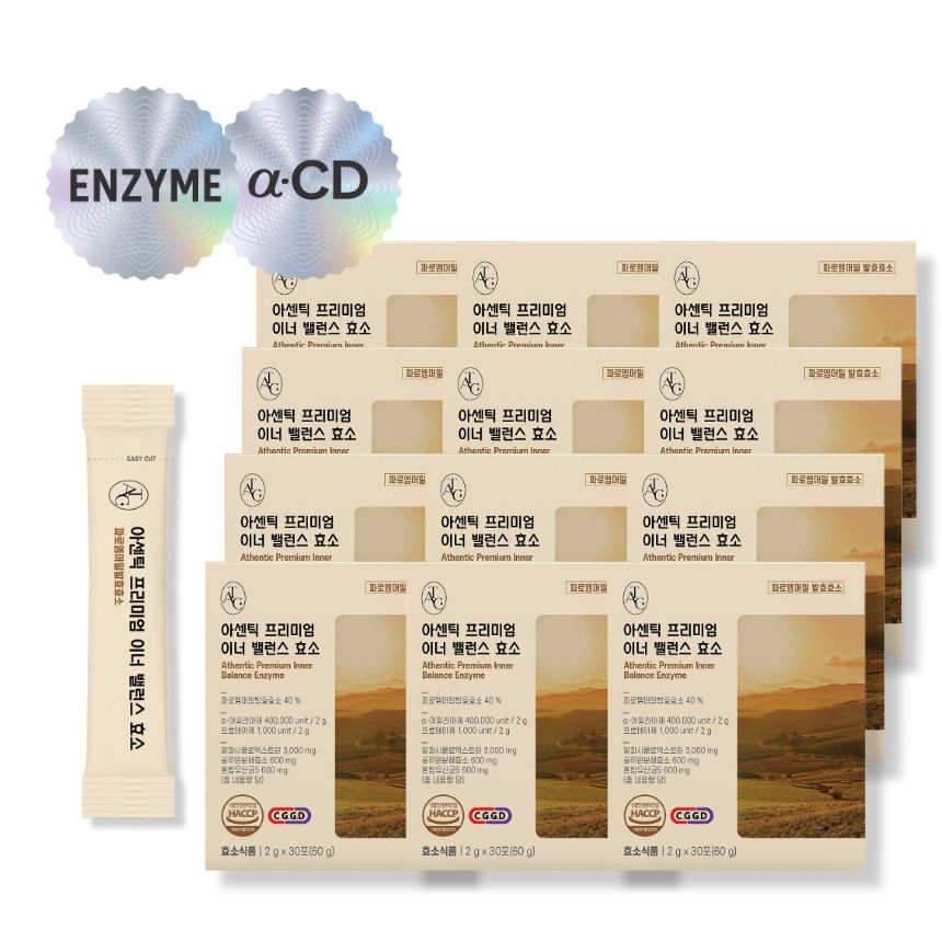 효소 + 알파CD 아센틱 프리미엄 이너 밸런스 효소 30포, 12개 - 상품 이미지