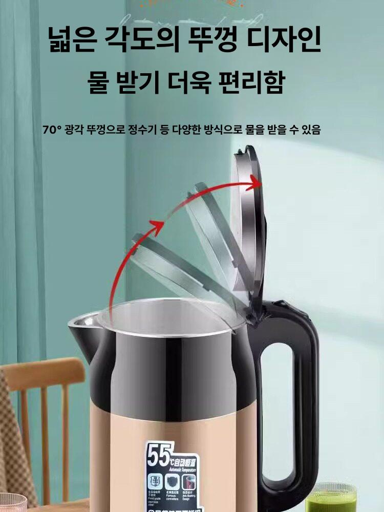 스텐 전기포트 대용량 커피포트 티포트 전기포터 전기주전자 무선 차탕기 대형 - 상세 이미지 4