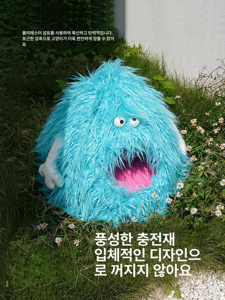 숨숨집 캣 하우스 고양이 강아지 반려동물 푹신하고 포근한 따뜻한 패브릭 아늑한 스툴 보조 그린 이빨이 있는 6kg 이하 고양이용 - 상세 이미지 2