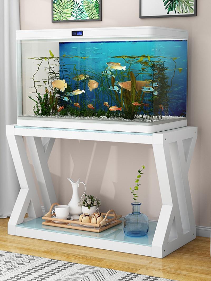 다이 선반 철제 수족관 받침대 어항 4자 수조 축양장 화이트 프레임 + 화이트 글라스 50x40x70cm - 상세 이미지 2