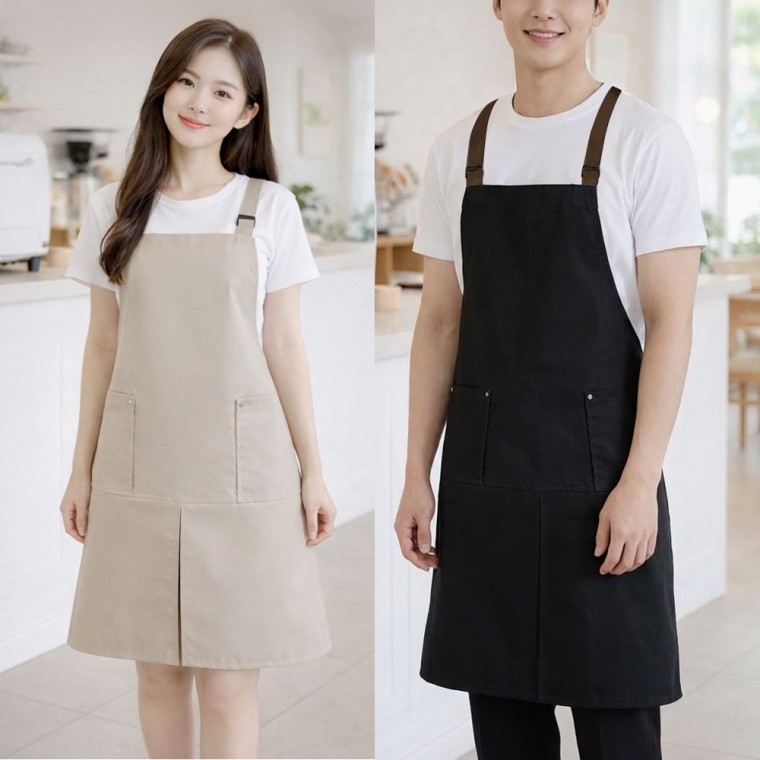 지니몰 주문제작 카페 어린이집 미용실 3컬러 앞트임 방수 앞치마