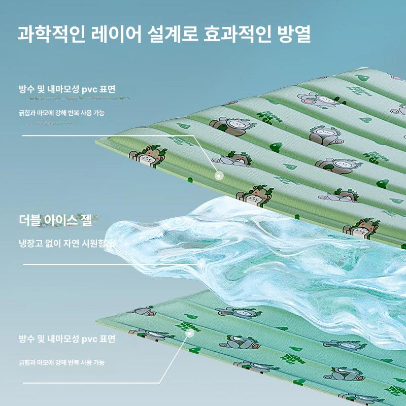 강아지쿨매트 반려견 여름 시원한 쿨링 냉감 젤 방석 바닥 매트 패드 중소형견 아이스 침대 타원형 무지개 그라데이션 S [30x40] 2.5kg 이하 - 상세 이미지 3