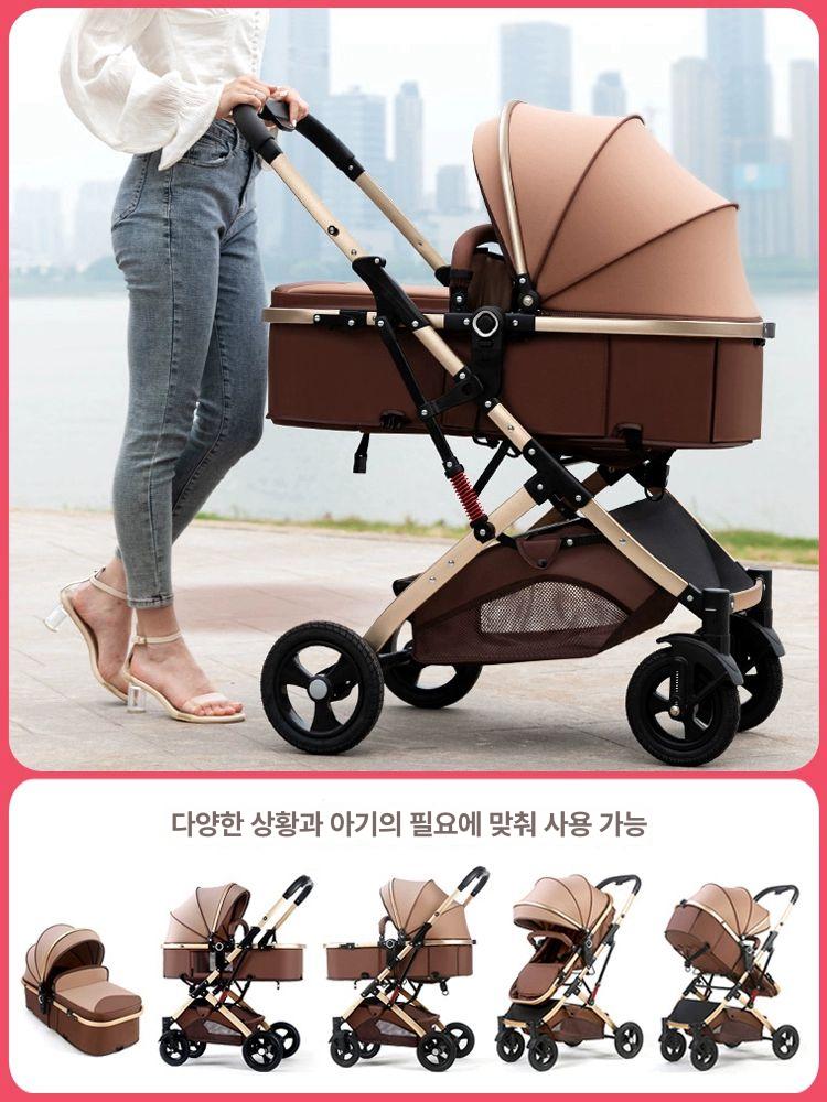 아크로스밀 강아지 유모차 개모차 경량 접이식 휴대용 이동식 노령견 반려견 산책 외출용 네이비블루 4개 고무 바퀴 - 상세 이미지 2