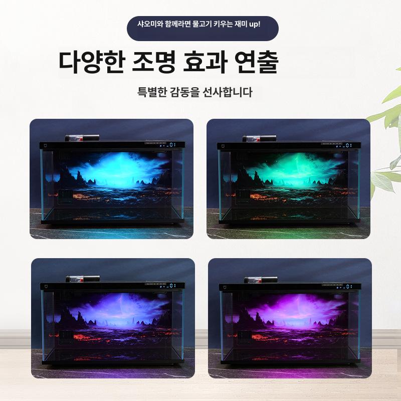 집 소동물 파충류 대형 도마뱀 육지거북이 개구리 사육장 고급 아크릴 투명 블랙 프레임 미스테리어스 고대 건축 - 상세 이미지 2