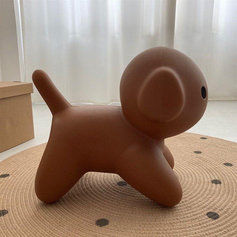 강아지 스툴 귀여운 동물 모양 어린이 발판 성인 보조 의자 현관 거실 인테리어 소품 화이트 래빗 - 상세 이미지 3