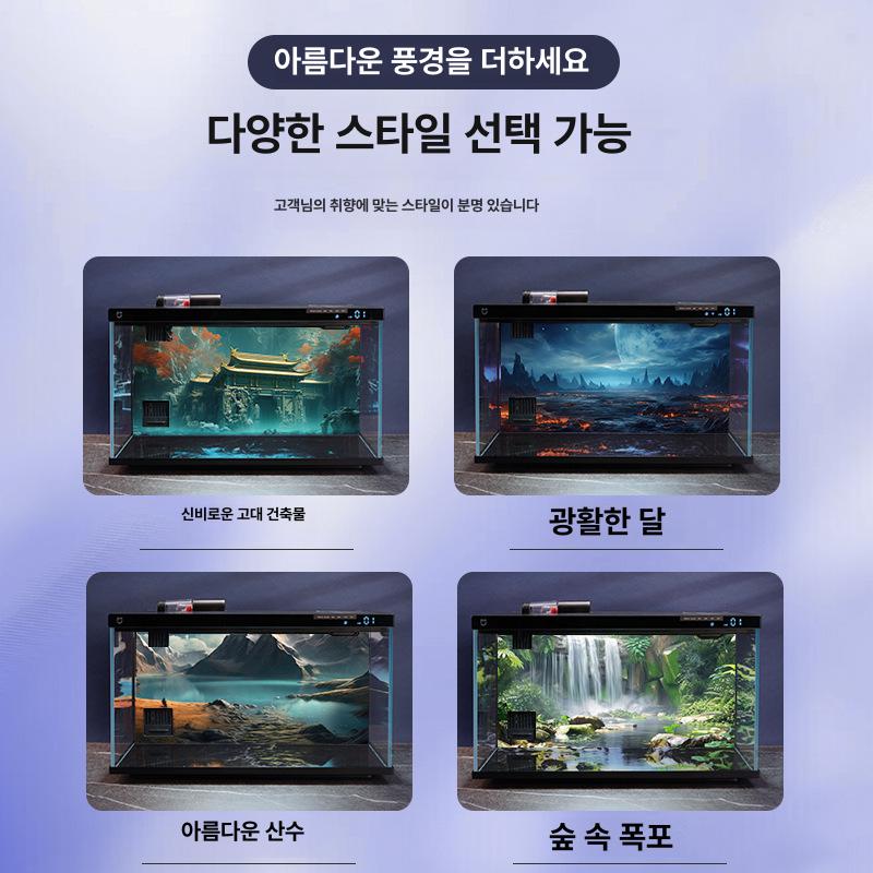 집 소동물 파충류 대형 도마뱀 육지거북이 개구리 사육장 고급 아크릴 투명 블랙 프레임 미스테리어스 고대 건축 - 상세 이미지 4