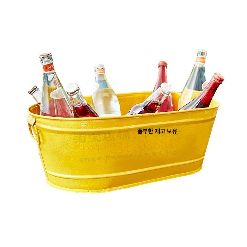 레트로 양동이 샴페인 스틸 칠링통 버켓 대용량 얼음통 빈티지 야외 대형 아이스 이미지 6
