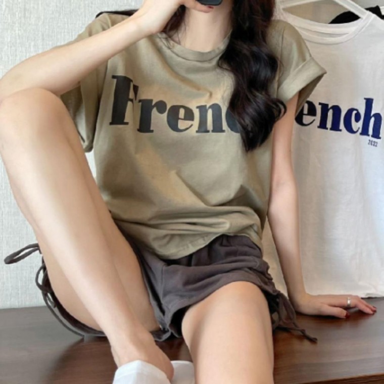지니몰 기본 루즈핏 반팔 티셔츠 속건 여자 나그랑 쿨링 아이스 여름 프렌치 - 상품 이미지