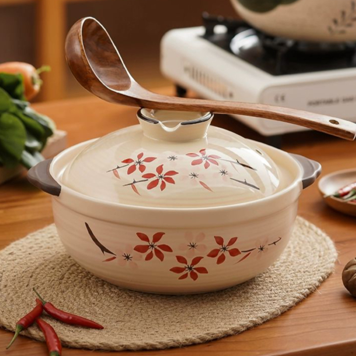도자기 냄비 계란찜 뚝배기 인덕션 주방 신혼부부 조리 냄비 - 상품 이미지