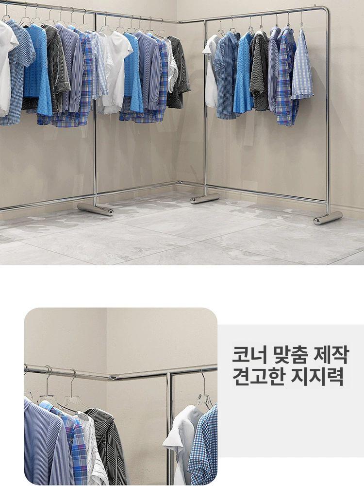 모던 스탠행거 옷가게 심플행거 매장 디스플레이 a형 기본옷걸이 스틸 현재 의류 스테인리스 이미지 6