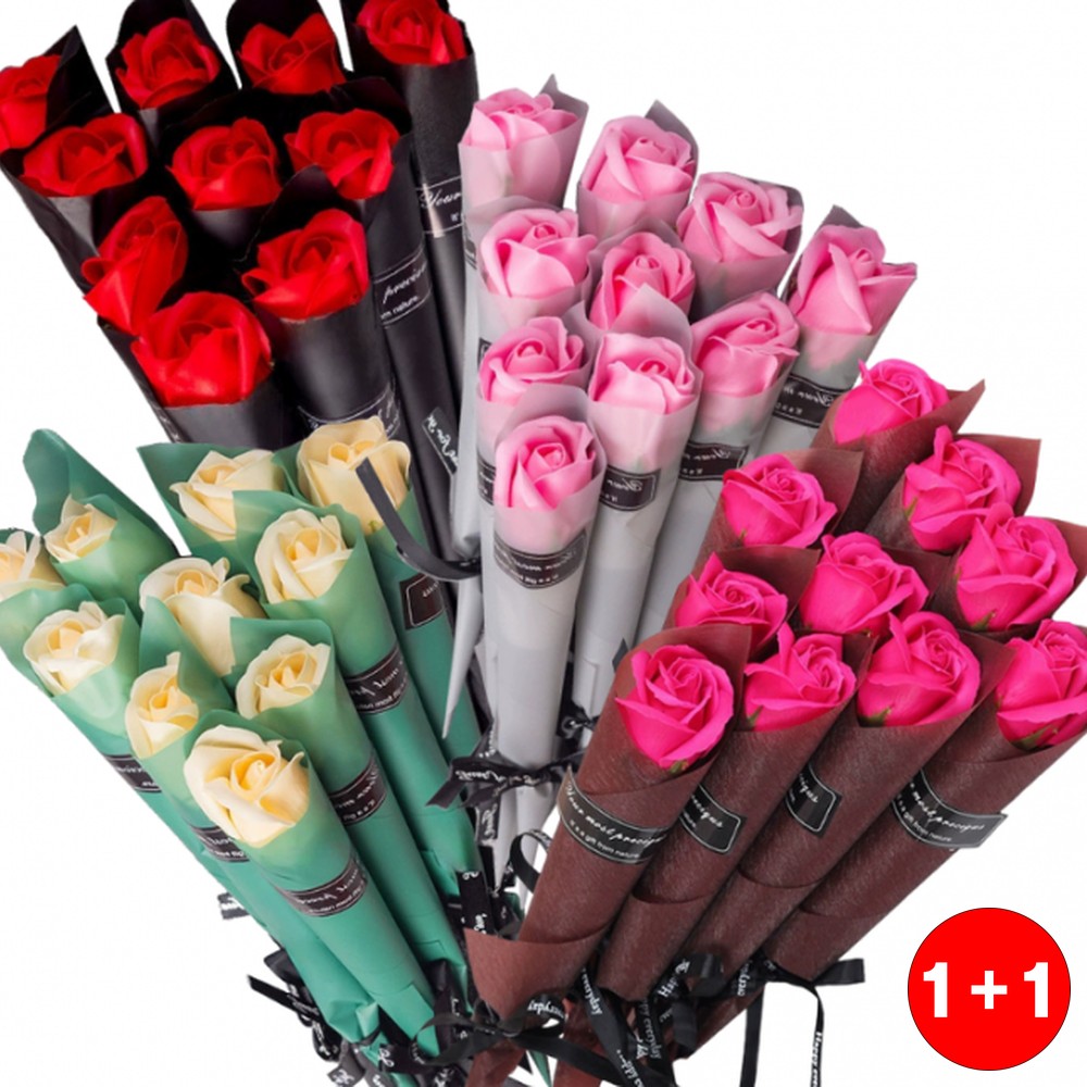생일기념일 깔끔한정리정돈 매일사용하 골라가게 비누꽃 장미꽃 한송이(주문수량의2배 발송) - 상품 이미지