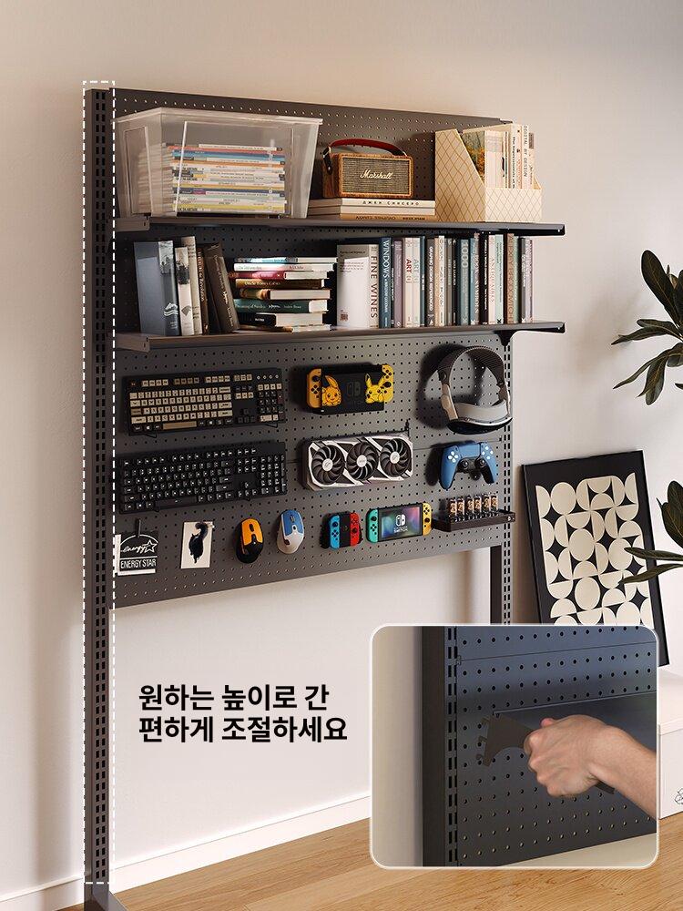 스탠드 타공판 보드 이동식 철판 악세사리 철제 무타공 선반 거치대 소품 정리 - 상세 이미지 2